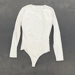 Abercrombie & Fitch Cream Long Sleeve Bodysuit
